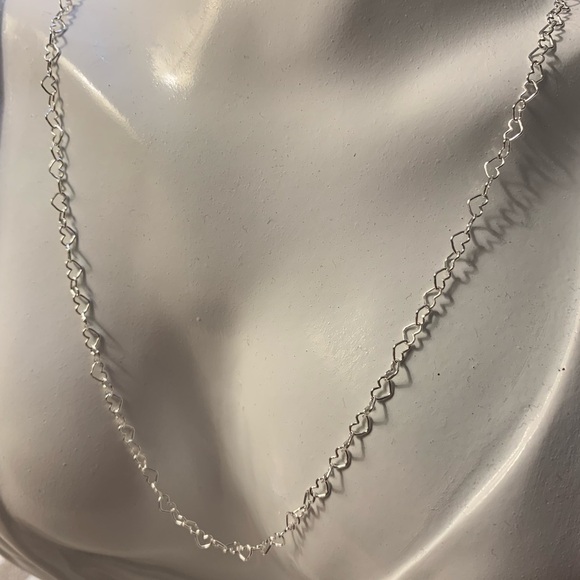 Sterling Silver .925 Heart Chain Necklace 18” - Picture 1 of 4